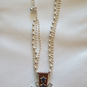 Large Antiqued Silver Spur Rowell Necklace